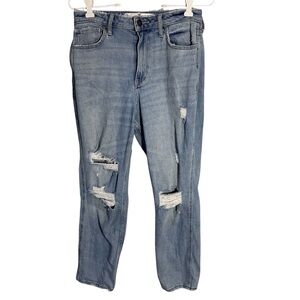 Hollister curvy high rise mom jeans size 5 distressed